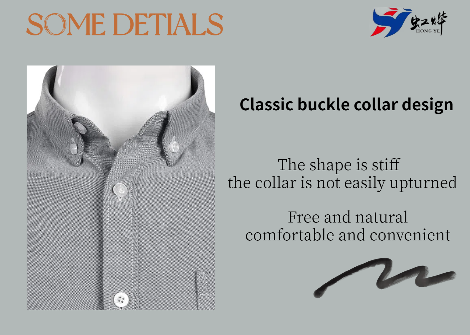 details of casual slim fit Men's shirt